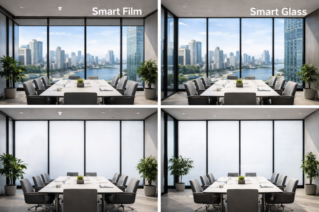 Smart Film vs Smart Glass comparison