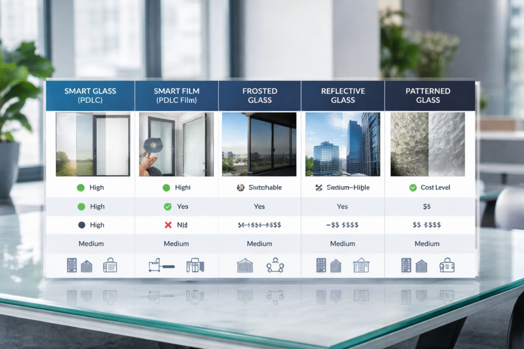 Types of Privacy Glass: A Complete Guide for Modern Spaces