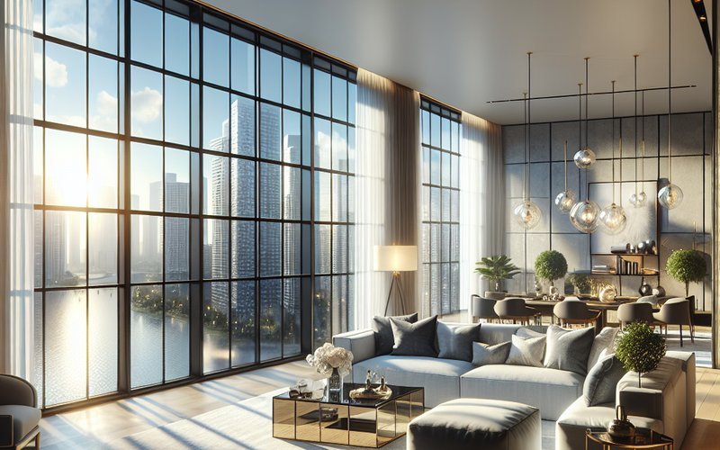 Electrochromic smart glass installed in a Los Angeles condo unit showing permanent switchable window upgrade