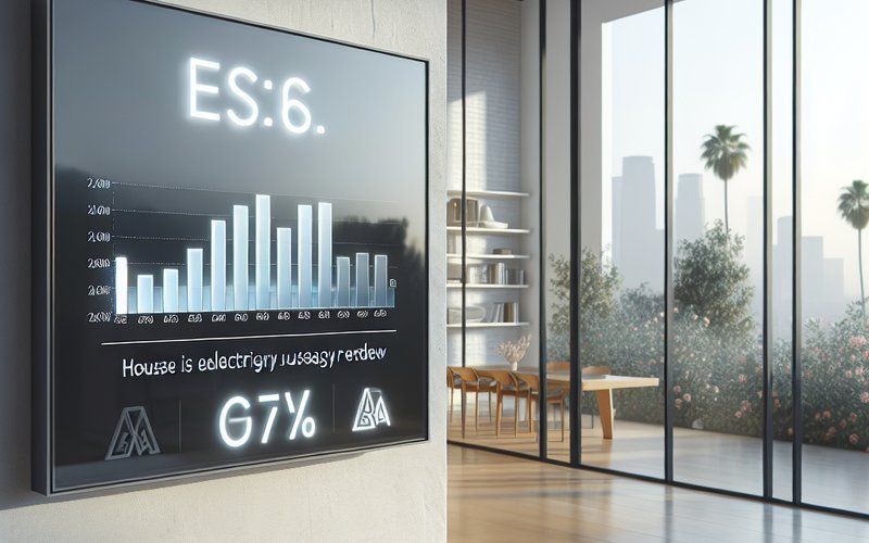 Energy monitor showing reduced cooling costs in a Los Angeles home equipped with smart glass heat reduction technology