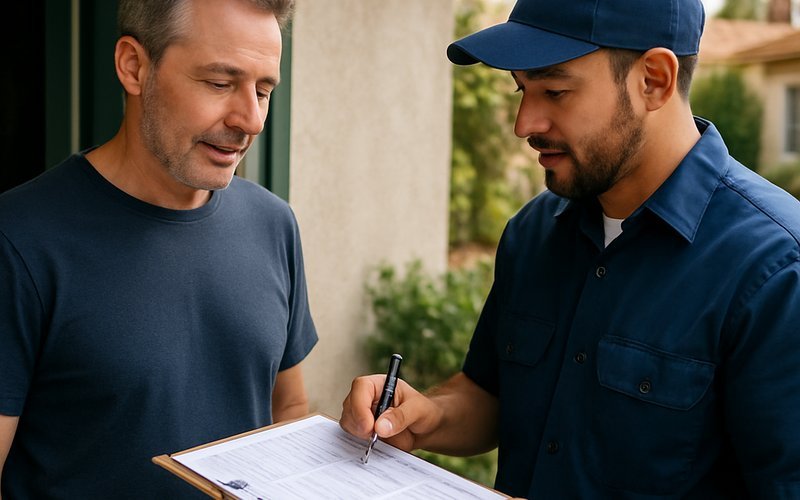 Los Angeles homeowner and contractor completing an LADWP rebate application for a smart glass installation in 2026