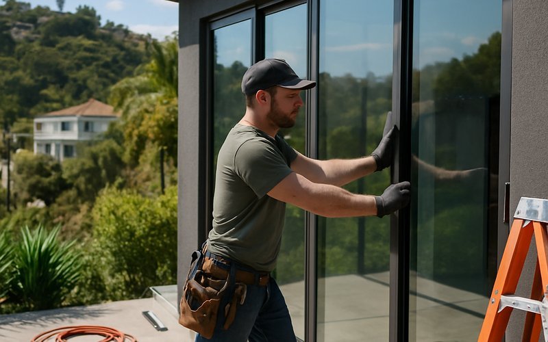 Smart glass installation in a Los Angeles neighborhood like Silver Lake or Woodland Hills showing real project costs for rebate-eligible upgrades
