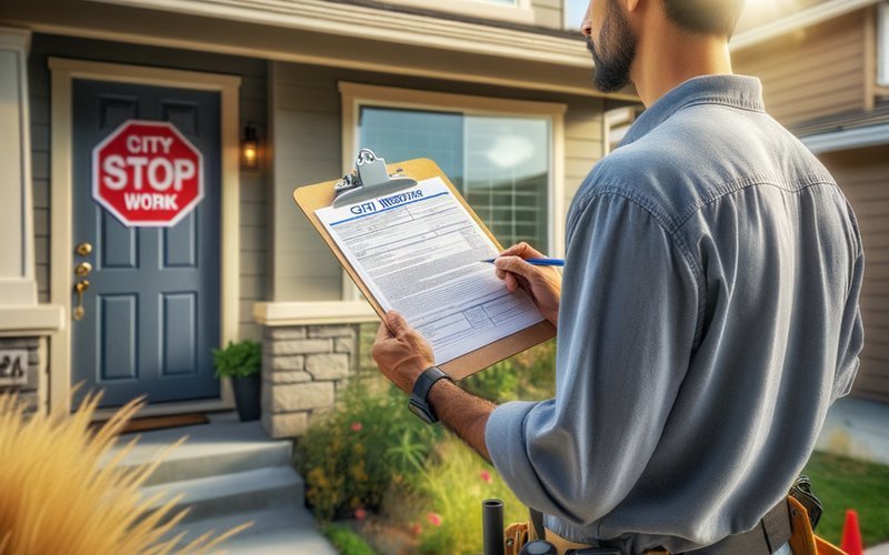 San Jose building inspector issuing citation for unpermitted smart glass installation without a required electrical permit