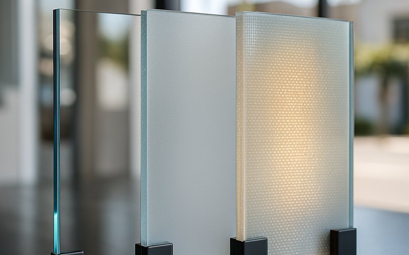Smart glass, smart film, and LED film panel samples compared for operable glass wall installation in Los Angeles