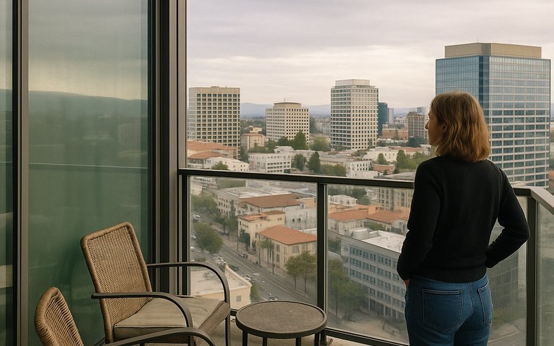 Downtown San Jose high-rise condo windows fitted with smart film, reflecting rising smart glass demand in the neighborhood