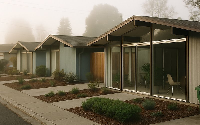 Eichler homes in South San Jose with floor-to-ceiling glass walls showing the privacy challenges smart glass solves